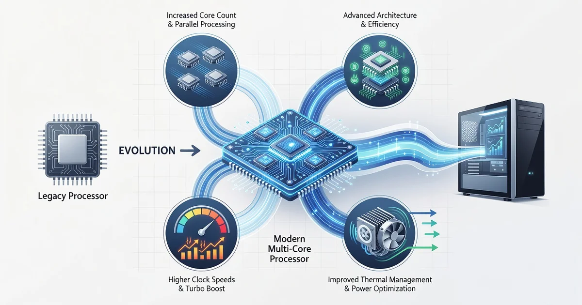 Featured image: Professional featured image for: How Modern Processors Improve Computer Performance: Everything You