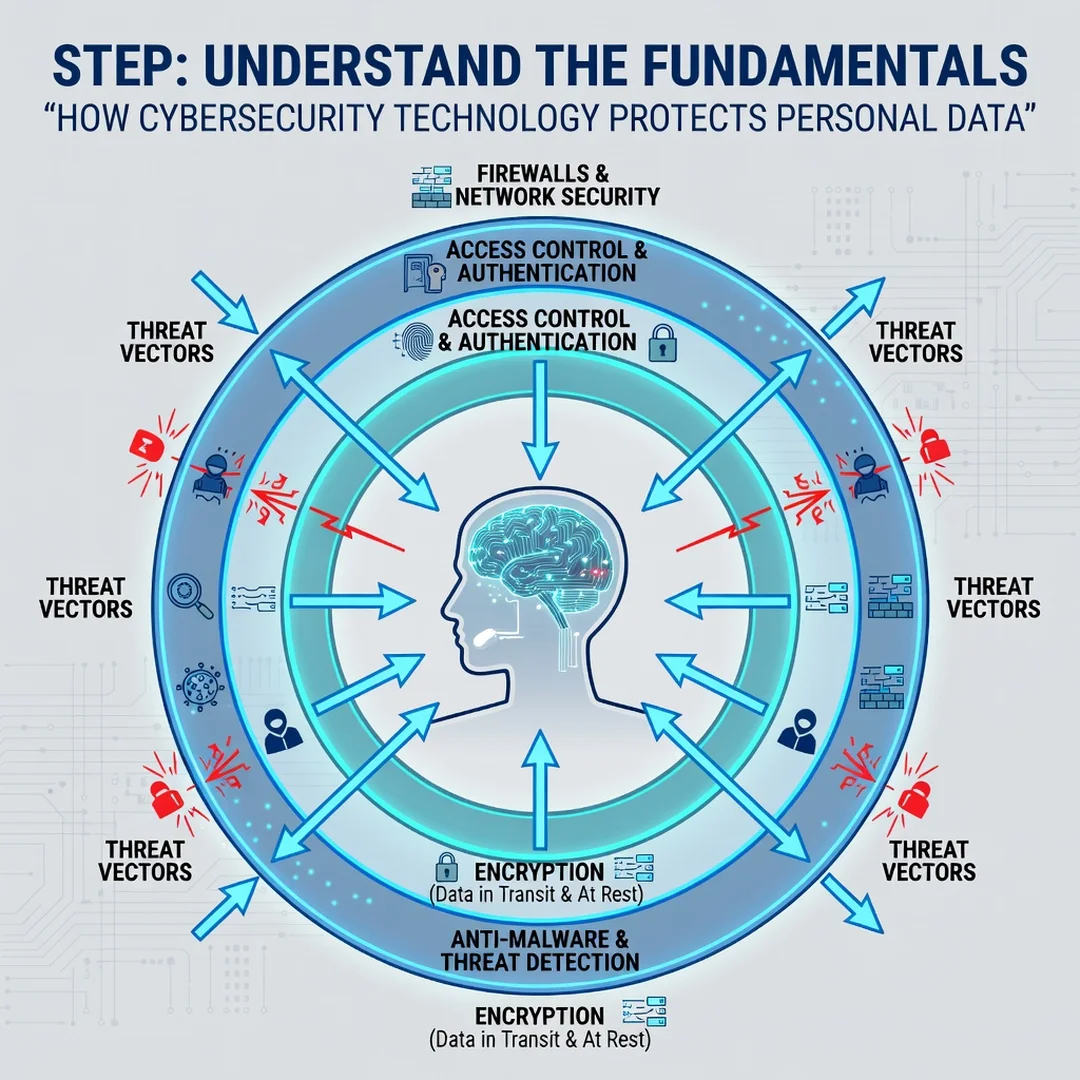 Step 1: Illustration for step: Understand the fundamentals related to How Cybersecurity Technology Protects