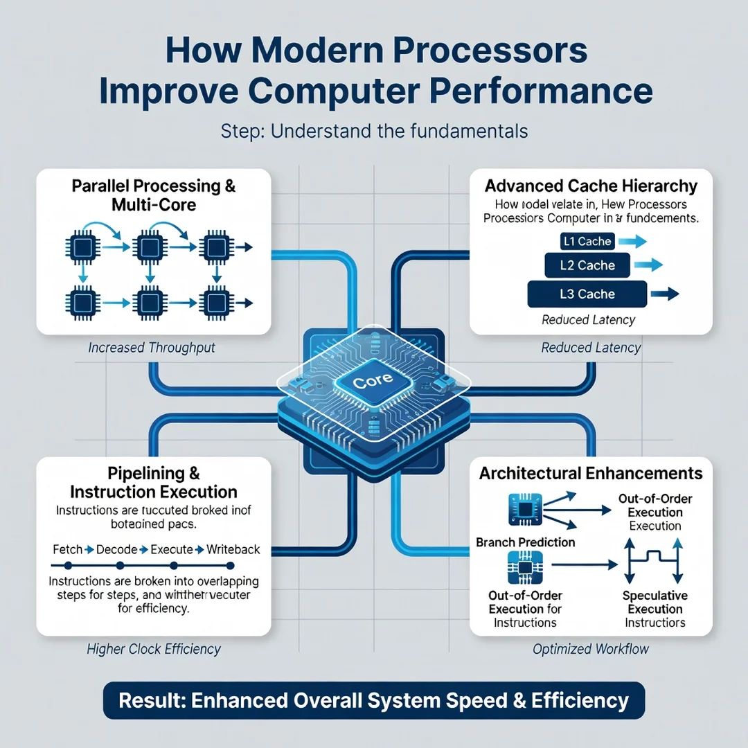 Step 1: Illustration for step: Understand the fundamentals related to How Modern Processors Improve Computer