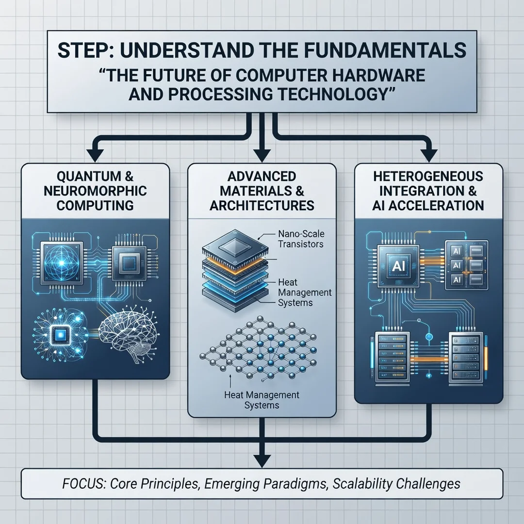 Step 1: Illustration for step: Understand the fundamentals related to The Future of Computer Hardware and Pr