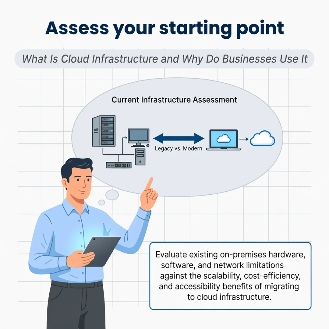 Step 2: Illustration for step: Assess your starting point related to What Is Cloud Infrastructure and Why Do