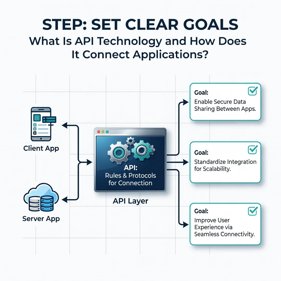 Step 3: Illustration for step: Set clear goals related to What Is API Technology and How Does It Connect App