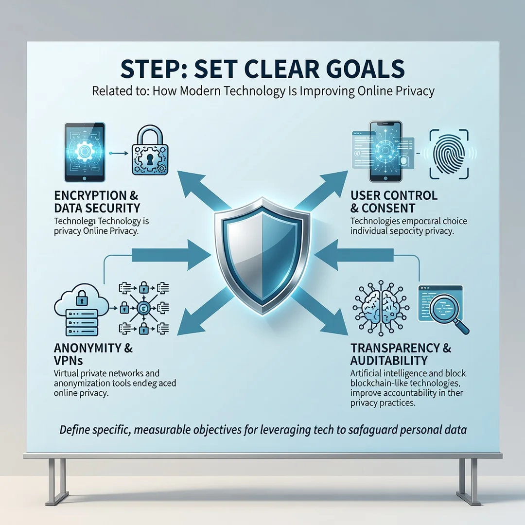 Step 3: Illustration for step: Set clear goals related to How Modern Technology Is Improving Online Privacy,