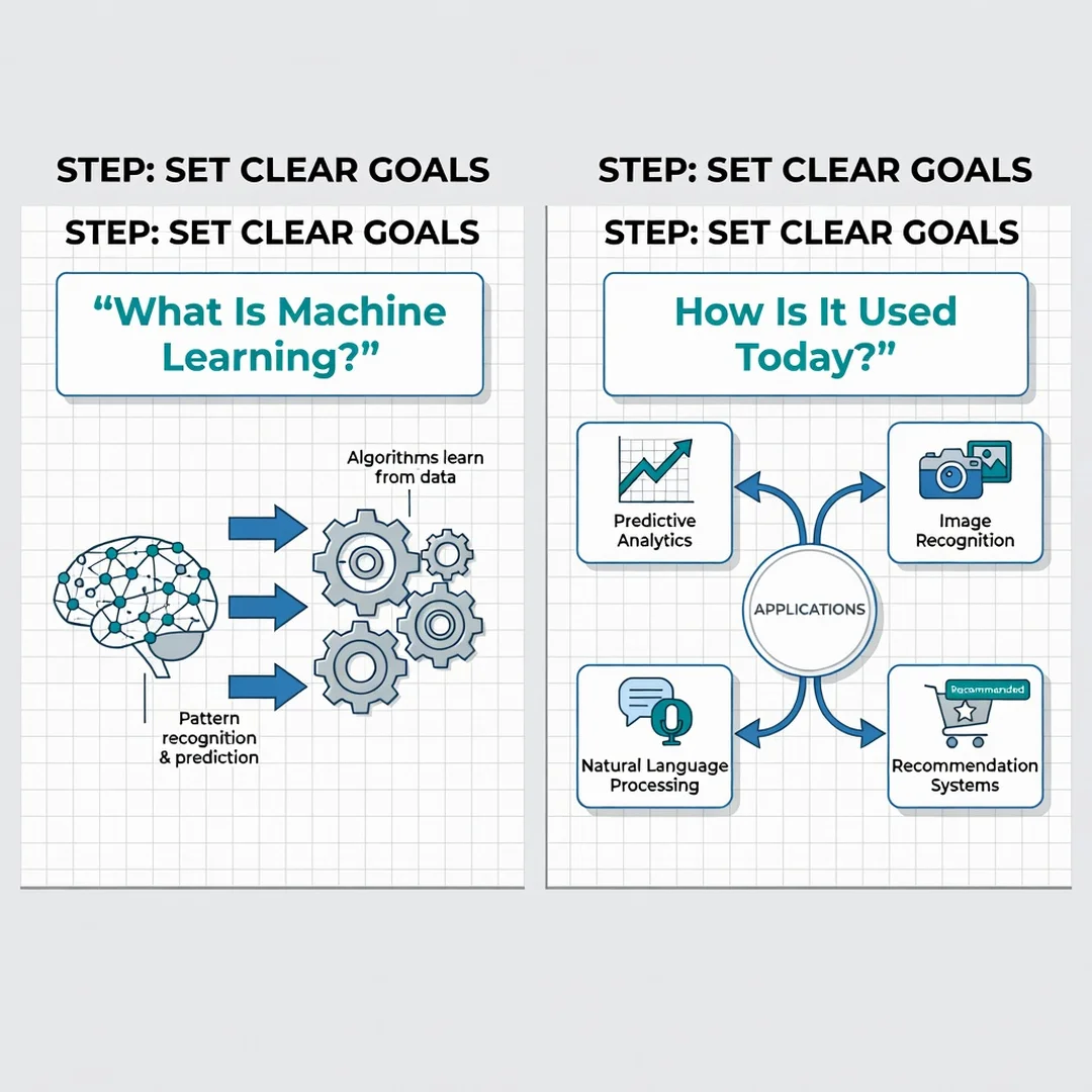 Step 3: Illustration for step: Set clear goals related to What Is Machine Learning and How Is It Used Today,