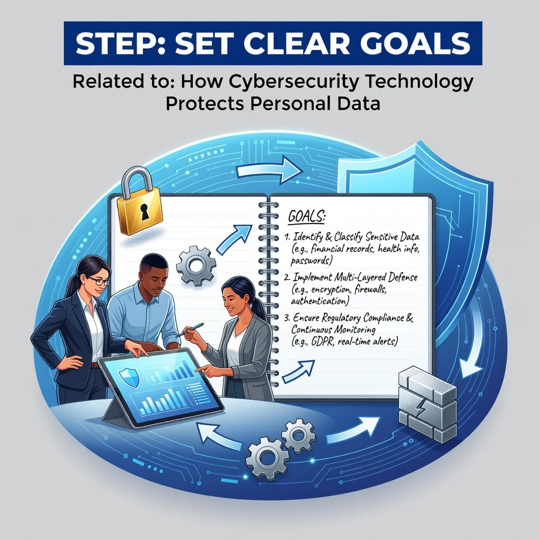 Step 3: Illustration for step: Set clear goals related to How Cybersecurity Technology Protects Personal Dat