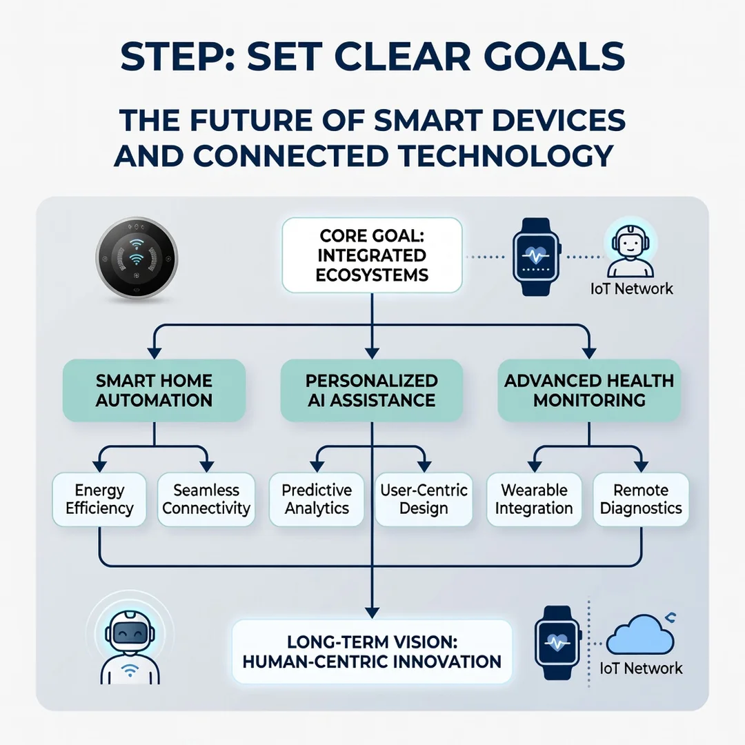 Step 3: Illustration for step: Set clear goals related to The Future of Smart Devices and Connected Technolo