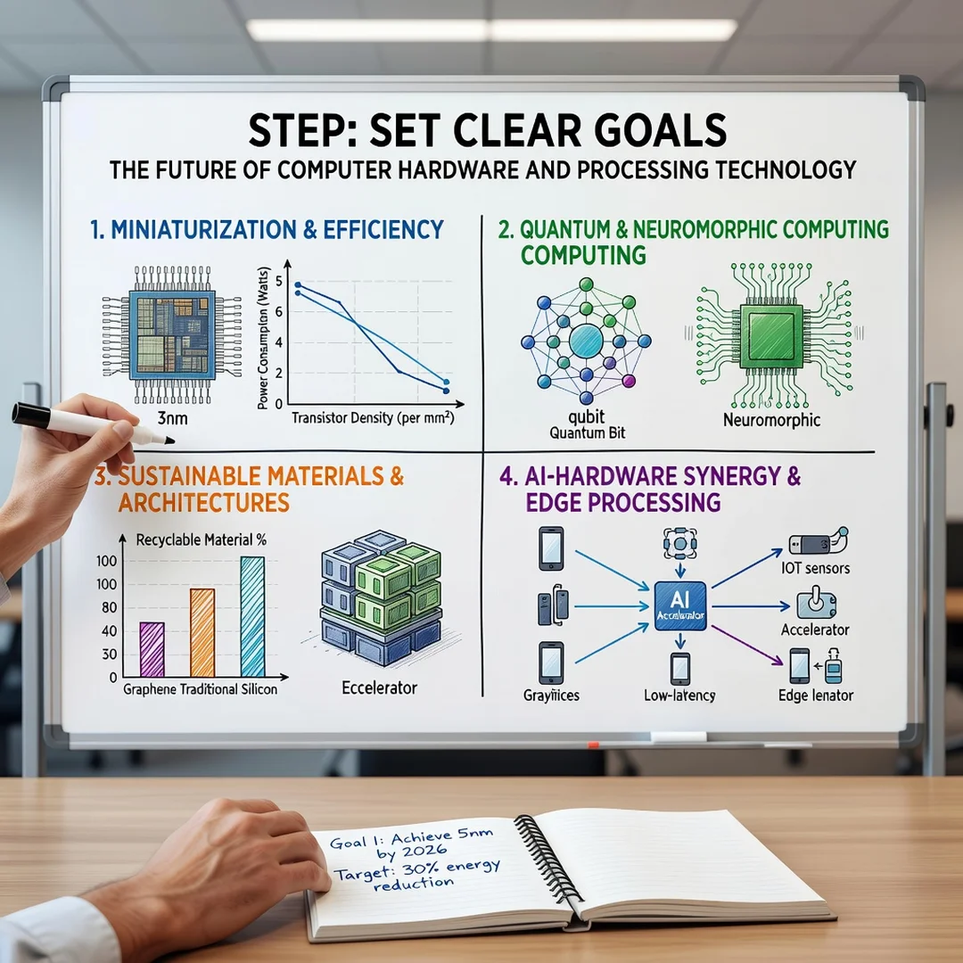 Step 3: Illustration for step: Set clear goals related to The Future of Computer Hardware and Processing Tec