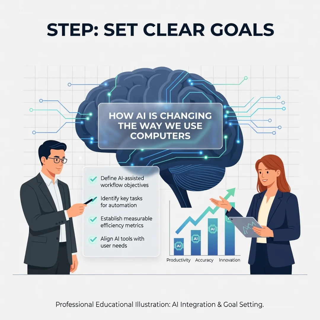 Step 3: Illustration for step: Set clear goals related to How AI Is Changing the Way We Use Computers, profe