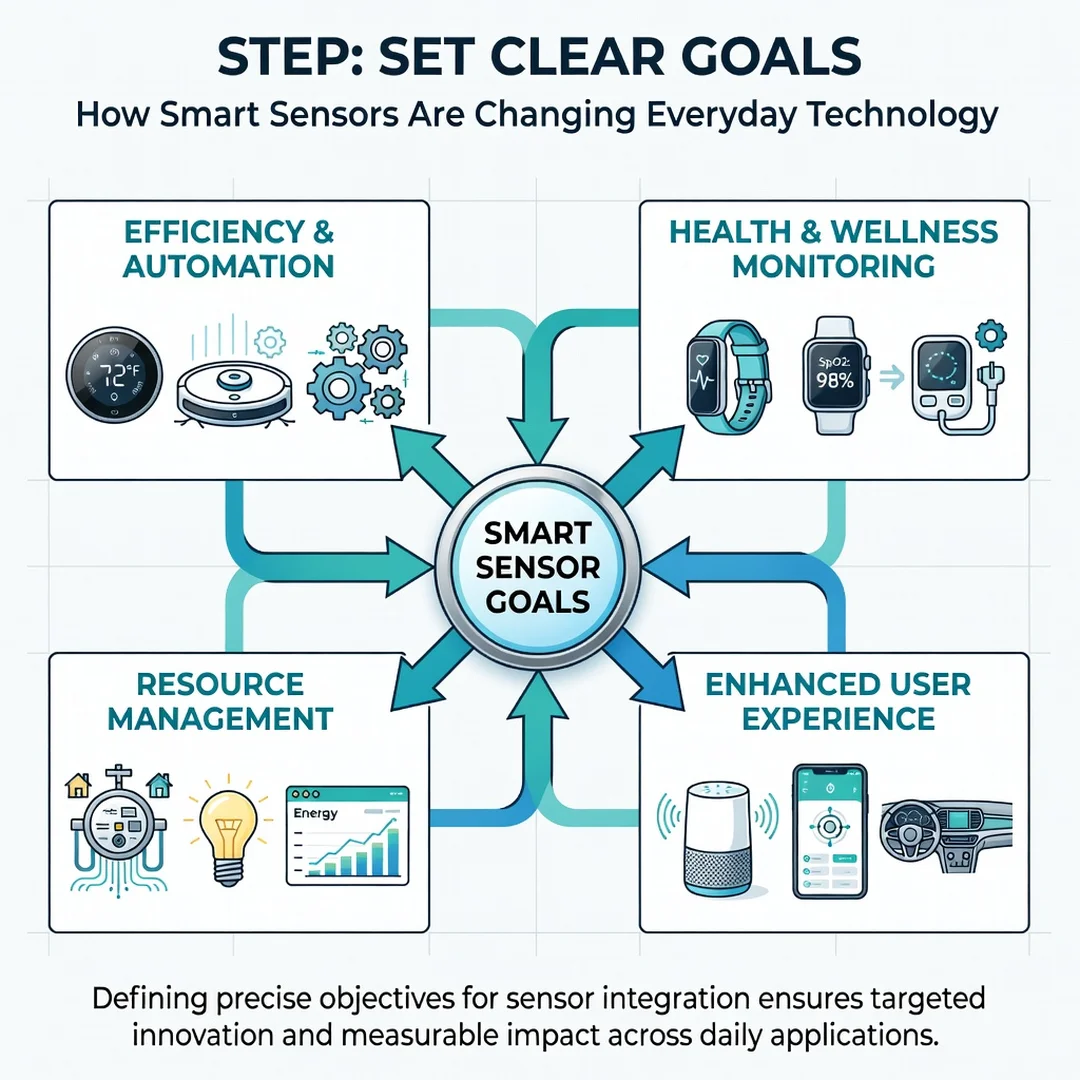 Step 3: Illustration for step: Set clear goals related to How Smart Sensors Are Changing Everyday Technology
