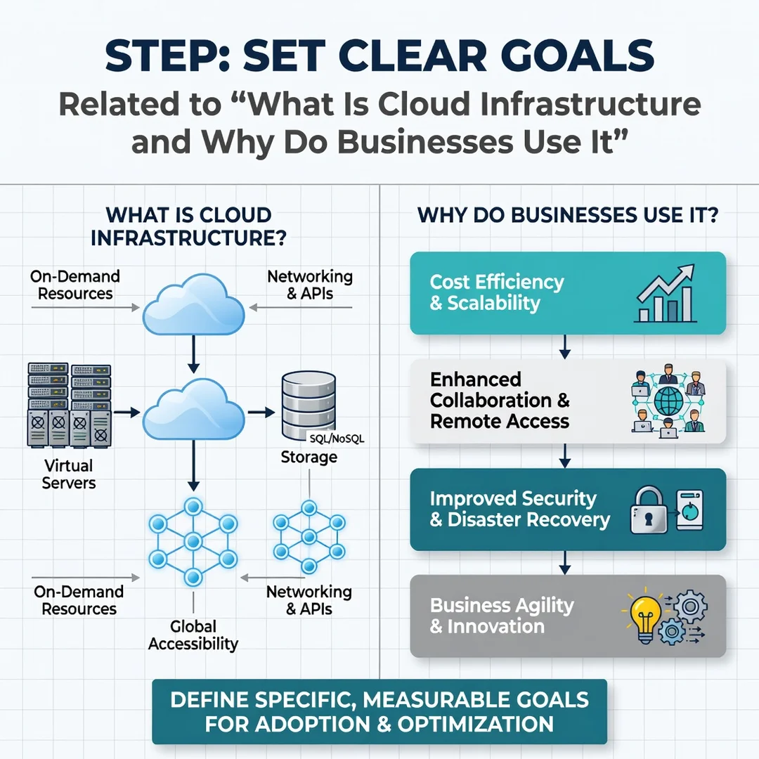 Step 3: Illustration for step: Set clear goals related to What Is Cloud Infrastructure and Why Do Businesses