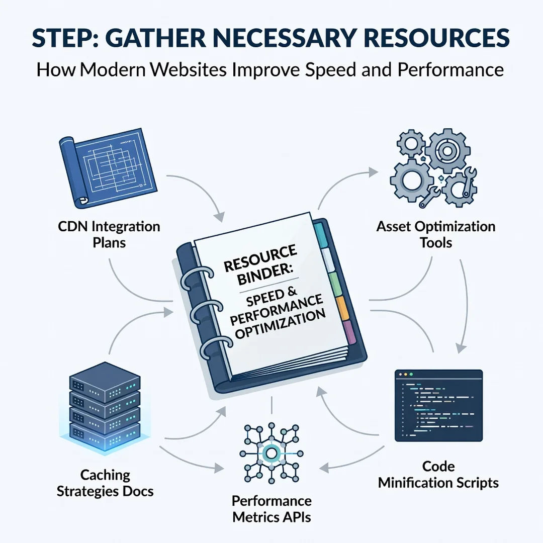 Step 4: Illustration for step: Gather necessary resources related to How Modern Websites Improve Speed and P
