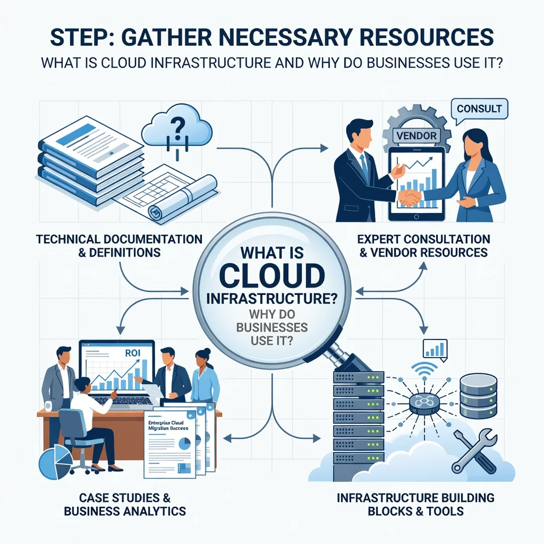 Step 4: Illustration for step: Gather necessary resources related to What Is Cloud Infrastructure and Why Do