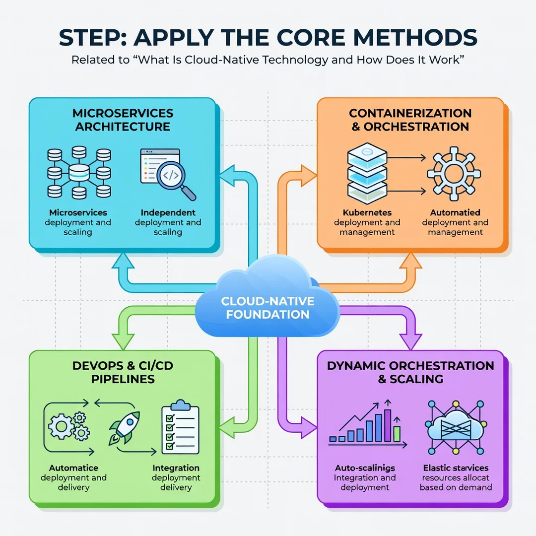 Step 5: Illustration for step: Apply the core methods related to What Is Cloud-Native Technology and How Doe