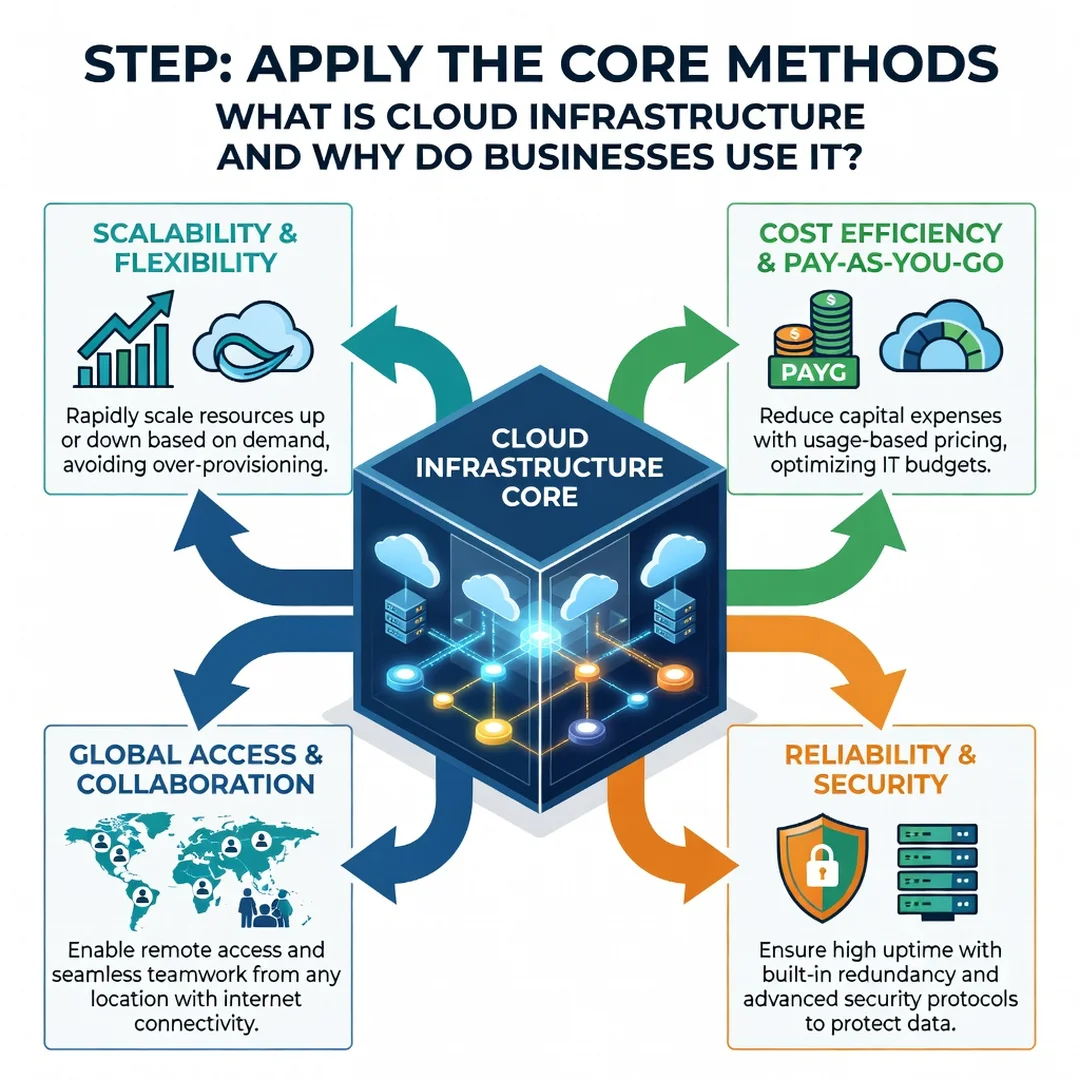 Step 5: Illustration for step: Apply the core methods related to What Is Cloud Infrastructure and Why Do Bus
